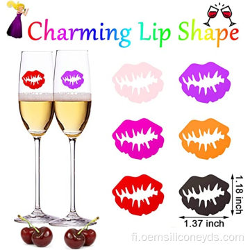 Silicone Drink Markers Wine Charms Viinilasi tunniste